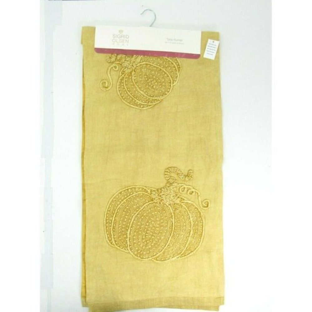 Sigrid Olsen Table‎ Runner Pumpkin Fall Leaves Halloween Thanksgiving New 16x72"